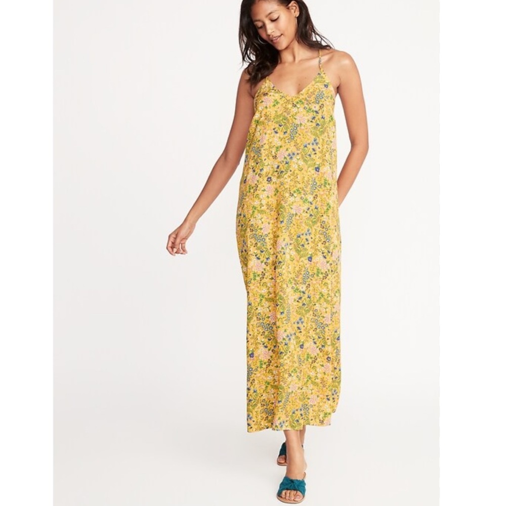 Old Navy Yellow Floral Maxi Dress